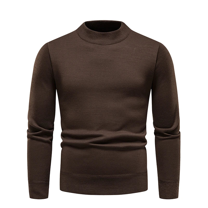 New Winter Turtleneck Sweater Thick Mens Casual Pullover Sweaters Solid Color Quality Warm Slim Turtleneck Sweaters Pullover Men