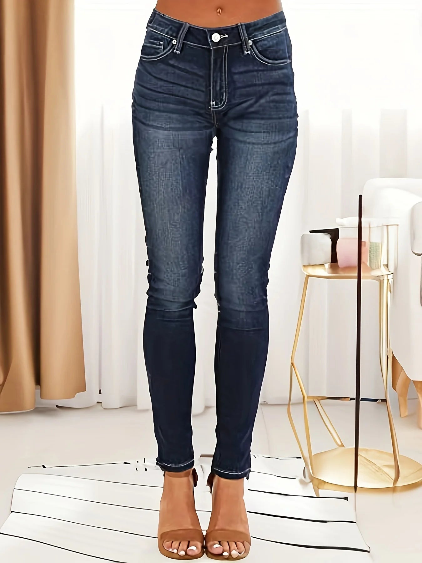 Women's high-elastic slim-fit jeans Spice Girls fashionable casual jeans