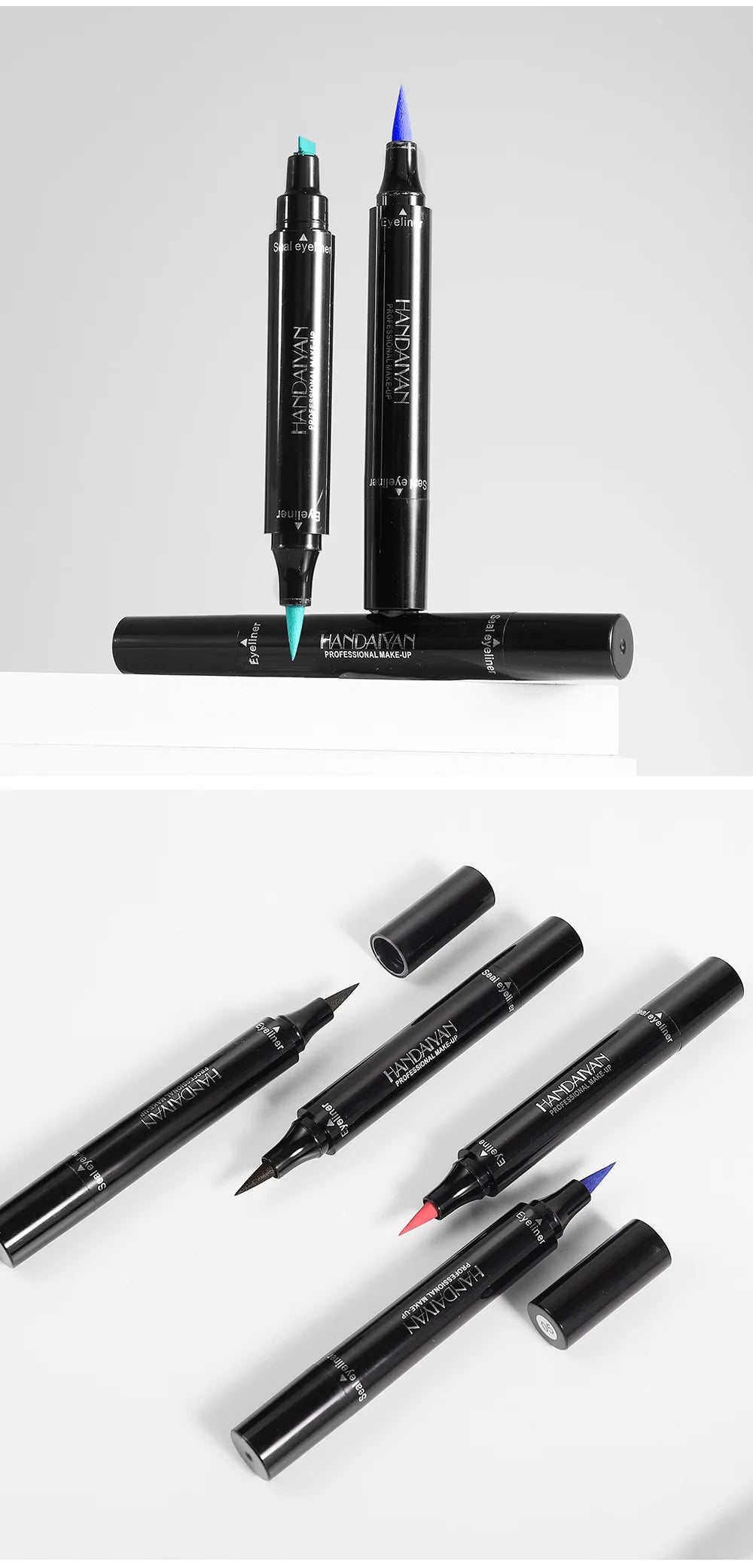 Long Lasting Triangle Liquid Eyeliner Stamp Waterproof Quick Dry No Smudging Eye Cosmetics Tool for Professional Makeup