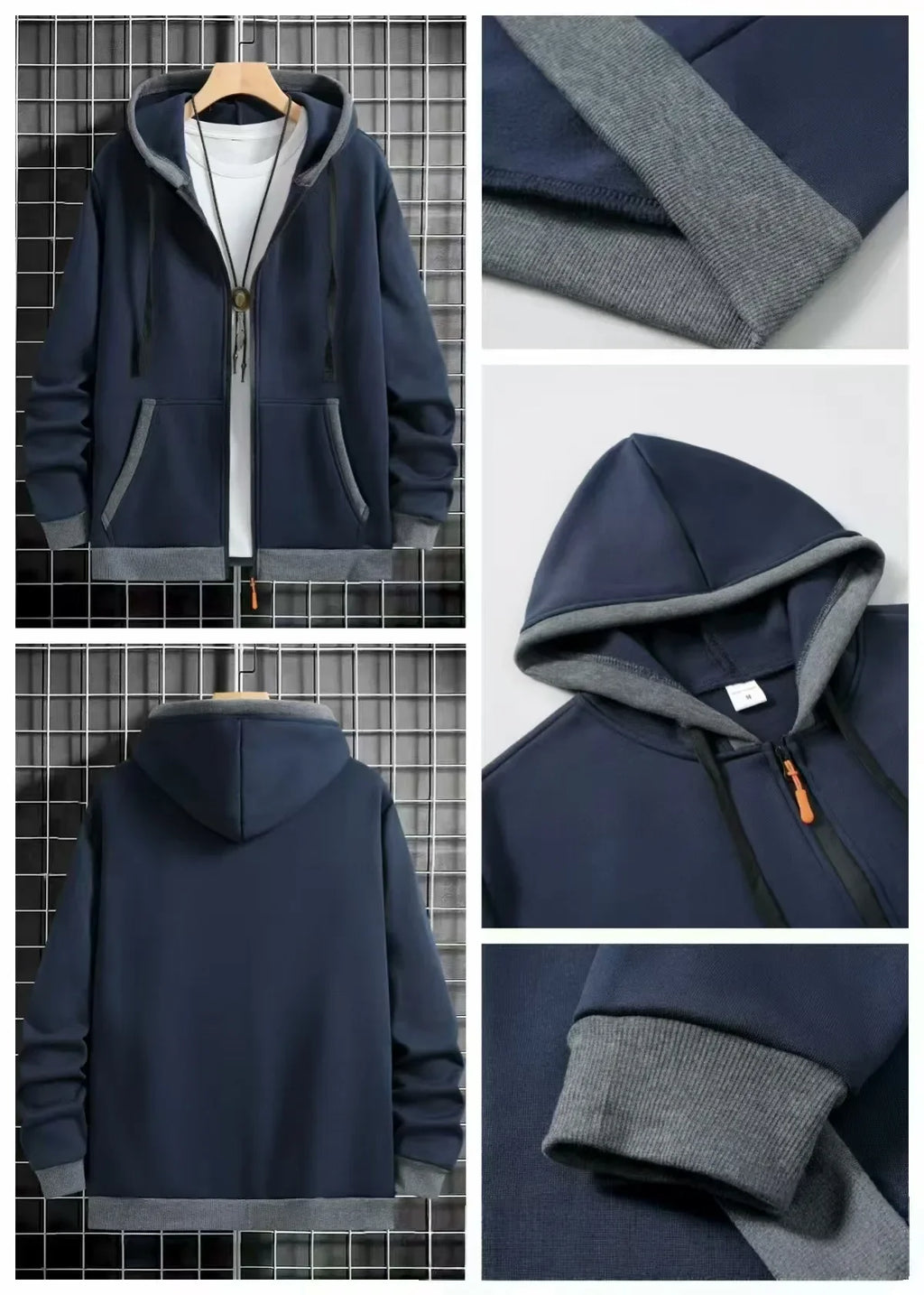 Thickened Men's Hooded Zipper Cardigan Casual Outerwear Fashionable Sweatshirt Autumn Winter New Arrival Cross-Border Style