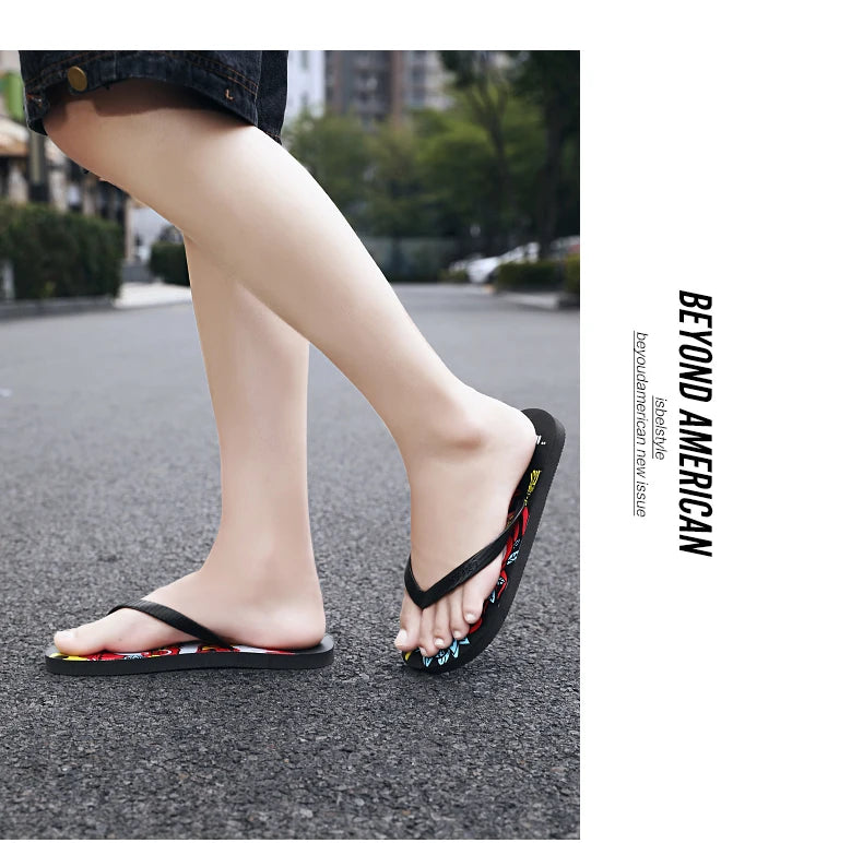 Flip Flops men's summer non-slip sandals men's foot clamp trend rubber abrasion resistant outer wear beach shoes slippers men