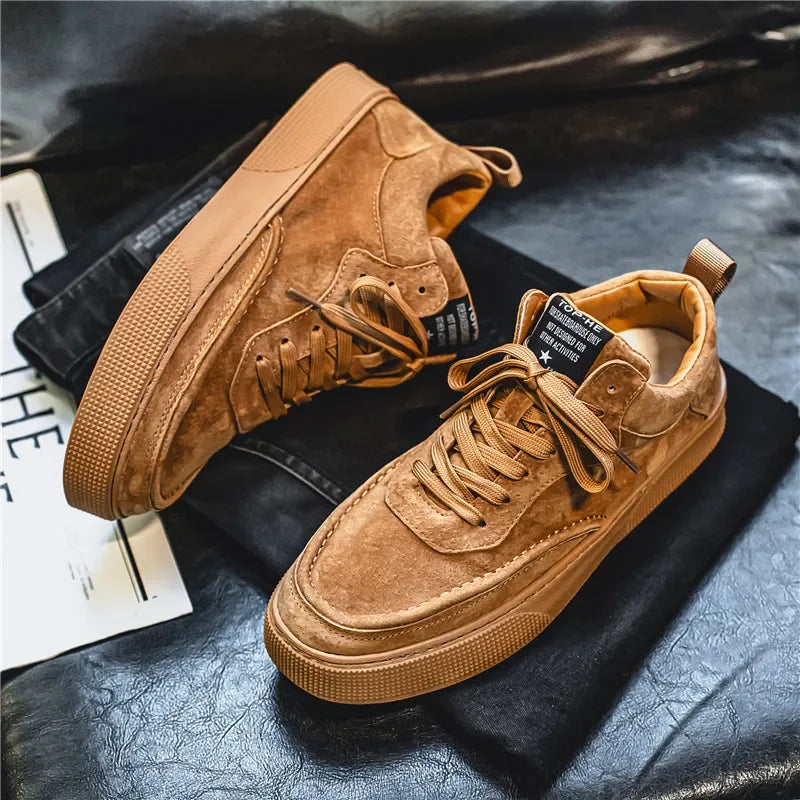 New British style men board shoes  spring  autumn retro low top male casual single shoes student sports  shoes