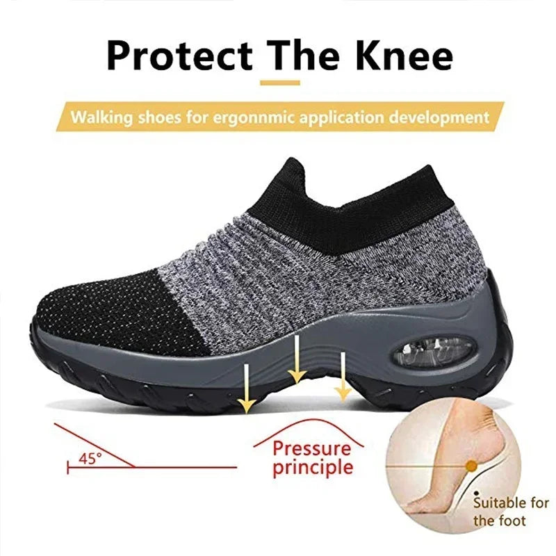 Fashion Women's Casual Sneakers Summer Comfort Mesh Running Shoes Breathable Cushion Black Sneakers for Women 2026 Student Shoes