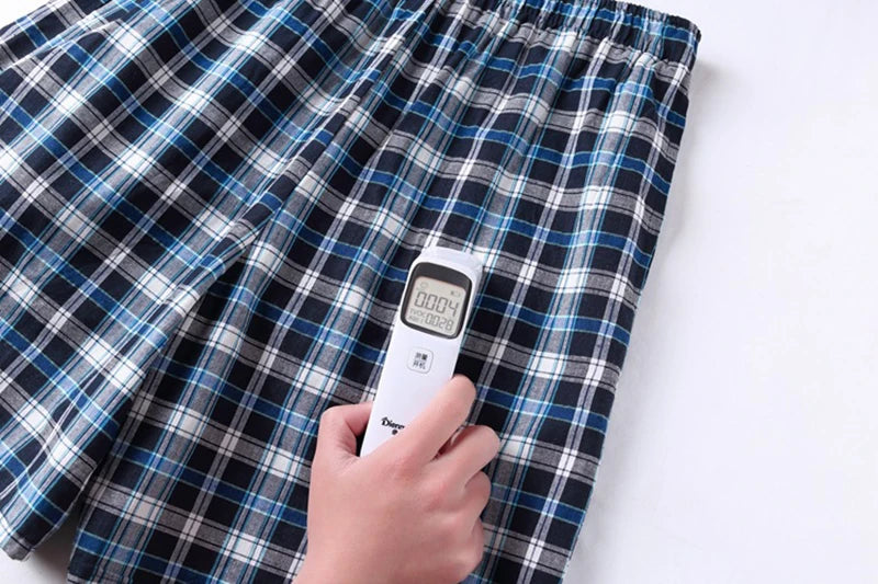 100% Cotton Mens Underwear Boxers Shorts Male Casual Sleepwear Underpants Plaid Loose Comfortable Homewear Sleeping Short Pants