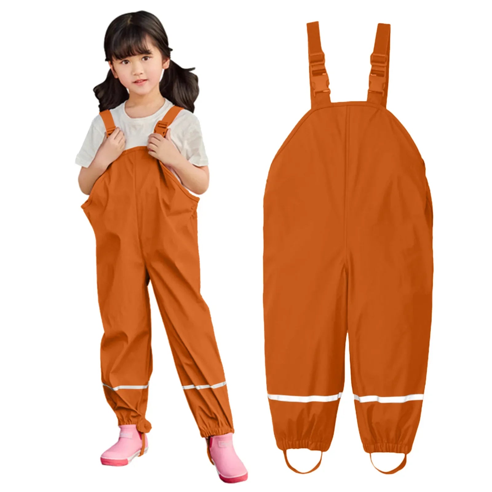Children Waterproof Rain Pants Toddler Kids Boys Girls Rain Dungarees Windproof Waterproof Overalls Mud Jumpsuit Clothes штаны