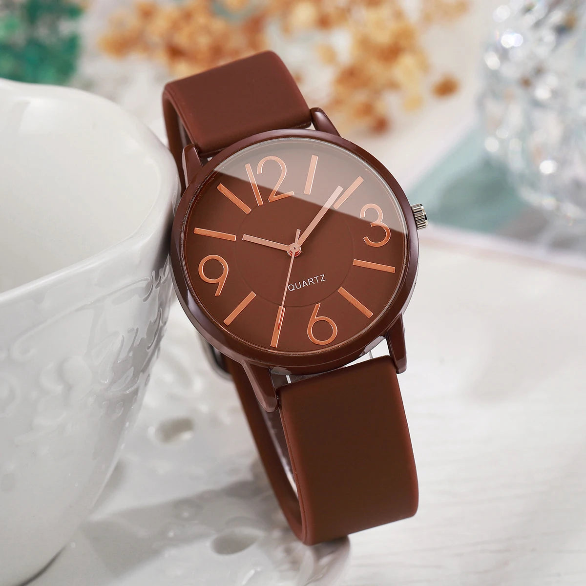 Fashion Arabic Dial Women Watches Casual Silicone Band Students Quartz Wristwatch Reloj Mujer