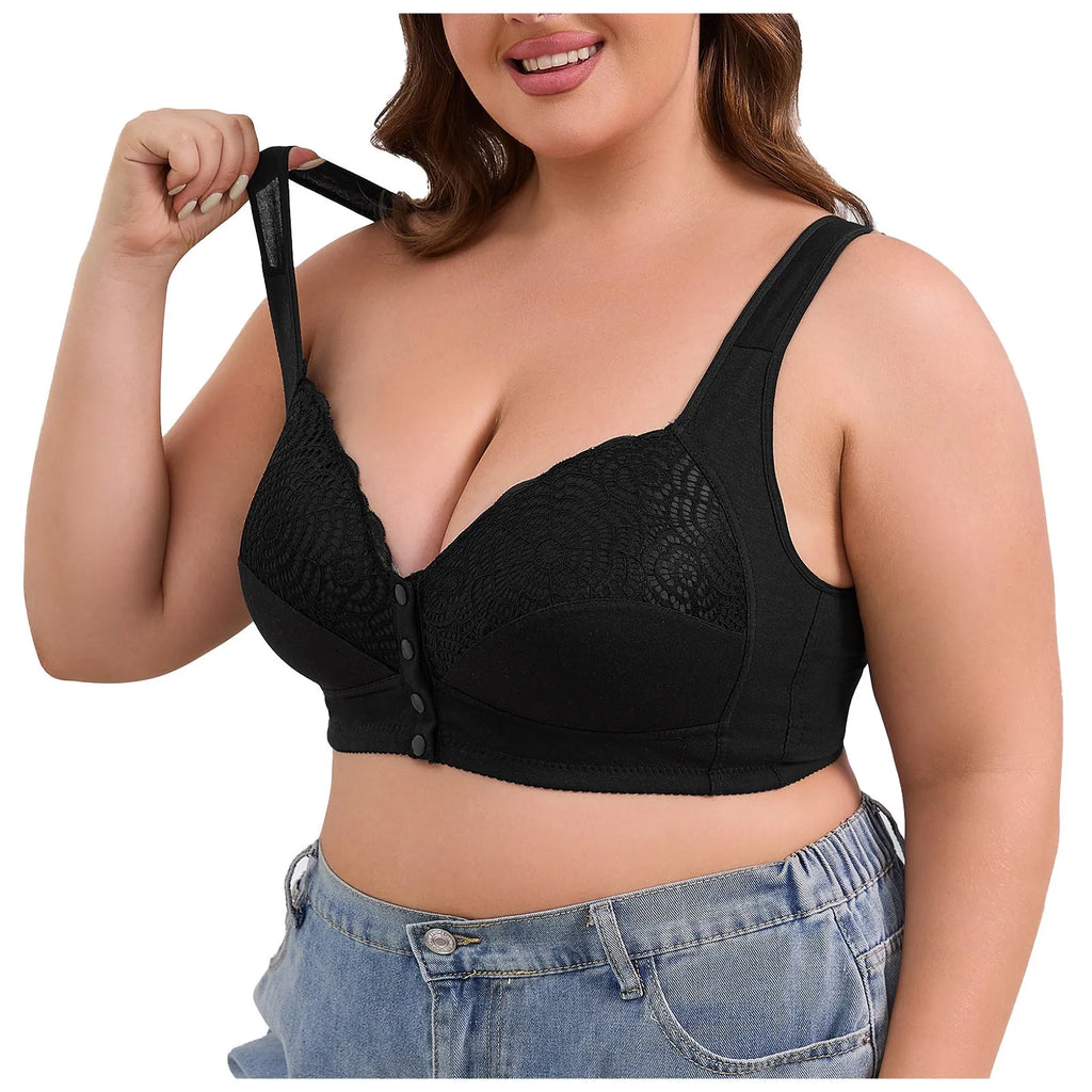 Wireless Bras For Women Plus Size Push Up Bralettes No Underwire Bra Front Closure Wirefree Bustier Tops Soft Comfort Underwear
