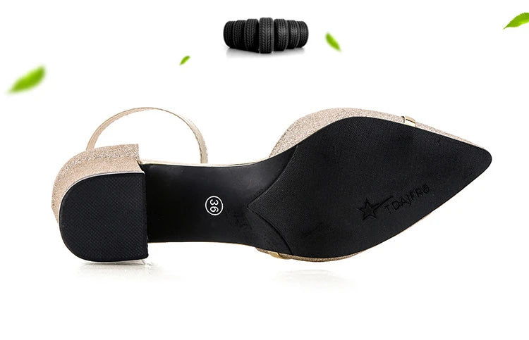 Women's High Heels Fashion High Quality Women Sandals Golden Party Night Club Pumps Sexy Sequins Women Shoes Sandalias de mujer