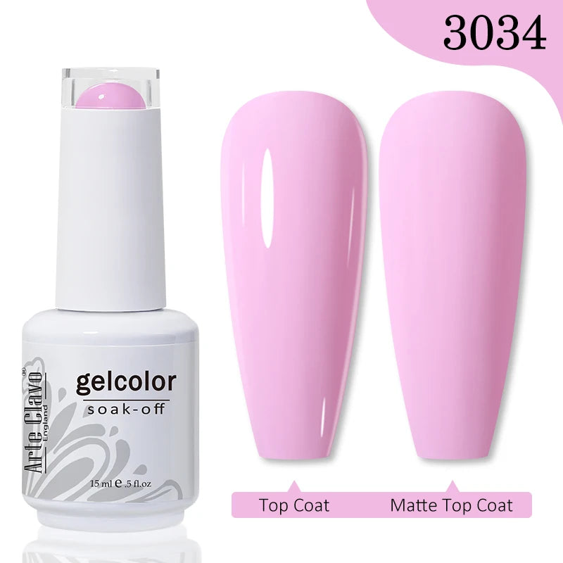 Arte Clavo 15ml Rose Red Pink Color Gel Nail Polish Autumn Winter Hot Sale Long Lasting Soak Off For Manicure Nail Art Gel