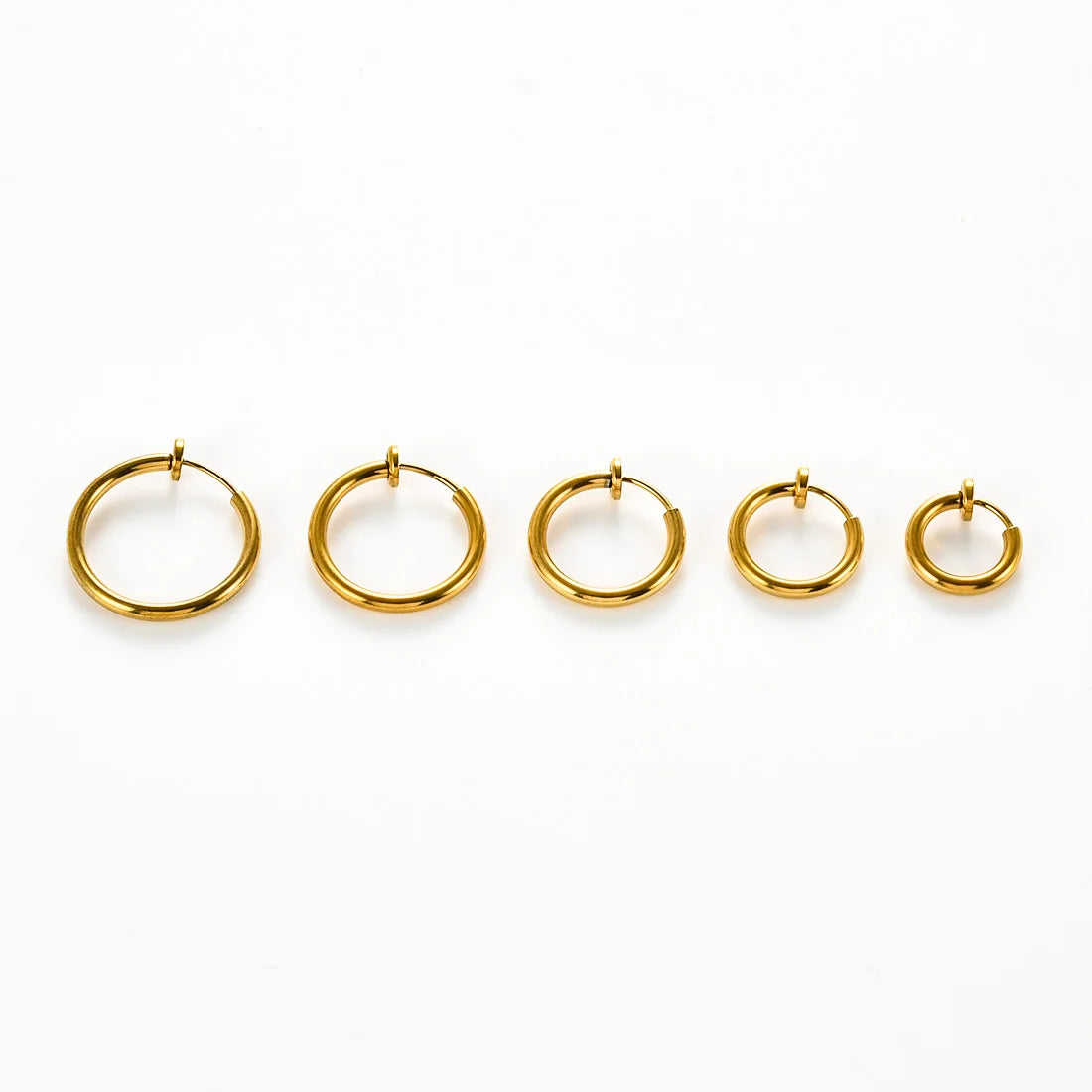 1Pair Stainless Steel Clip On Spring Hoop Earring For Men Women 12/14/16/18/20MM NonPierced Fake Cartilage Earring Jewelry Gift