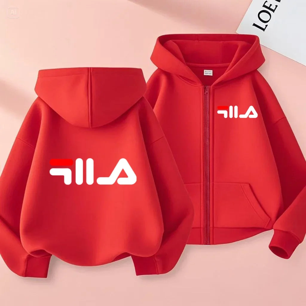 Children's Cardigan Hoodie Zipper Style Sweatshirt Boys Girls3-12Yrs Brand Sports Top Casual Fashion Charming Loose Coat Clothes