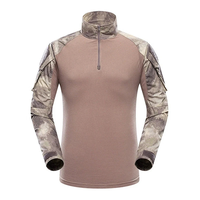 Warm for Autumn Outdoor Tactical Men Combat Military Army CP Camouflage Long Sleeve Hunting Climbing Shirt Cotton Sport Clothes