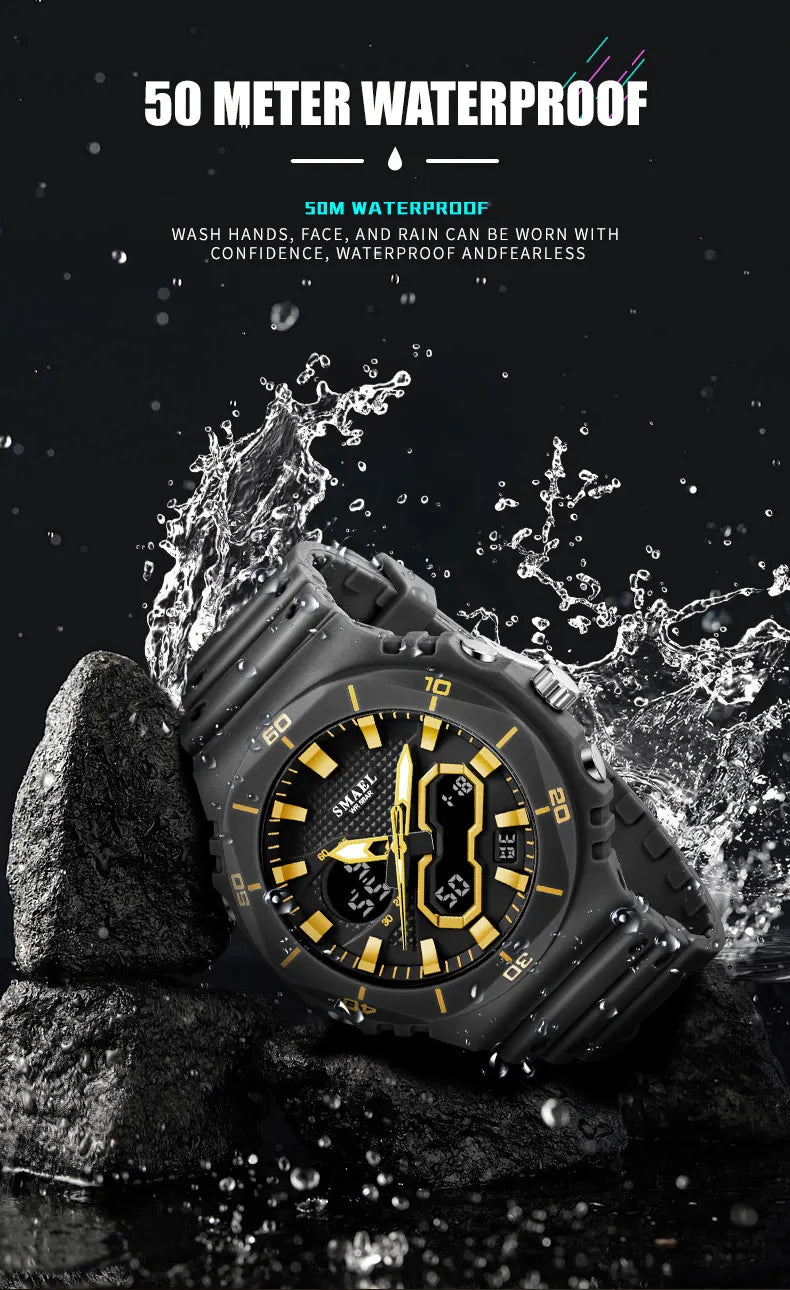 SMAEL Fashion Sport Watches for Unisex Top Brand Luxury Sports Chronograph Women Watch Waterproof Digital Quartz Wristwatch