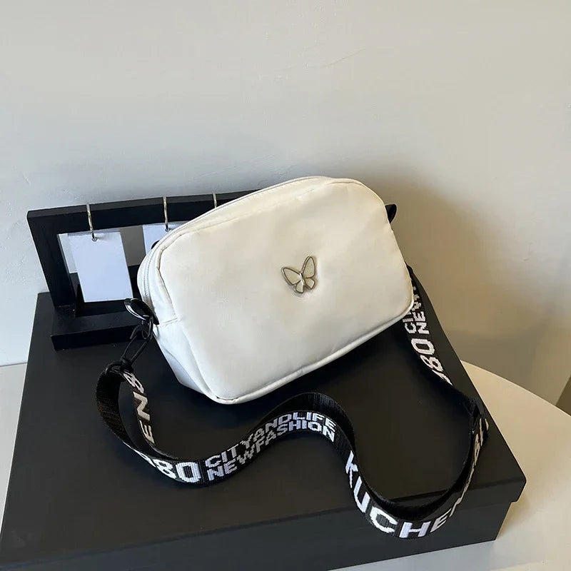 New Fashion Women Crossbody Bags Makeup Bag Women Trend Lingge Embroidery Camera Shoulder Bag Design Nylon Small Messenger Bag