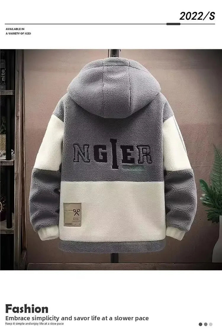 2025 Men's Lamb Wool Jacket Autumn Winter Loose Padded Thickened Jacket Plus Size 6XL 110kg Also Wearable Clothes Cardigan