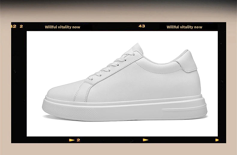 New  Men's Sneakers Elevator Shoes Heightening Height Increase Insole 6-10CM High Heels Shoes Leather Sport Shoes Men Shoes