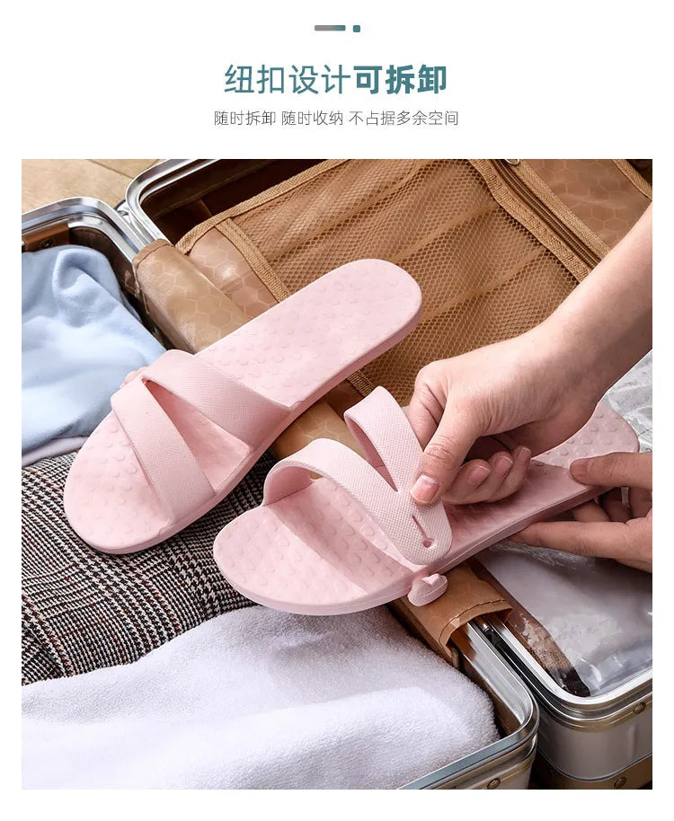 Travel portable slippers, travel non-slip lightweight soft sole folding slippers for men and women