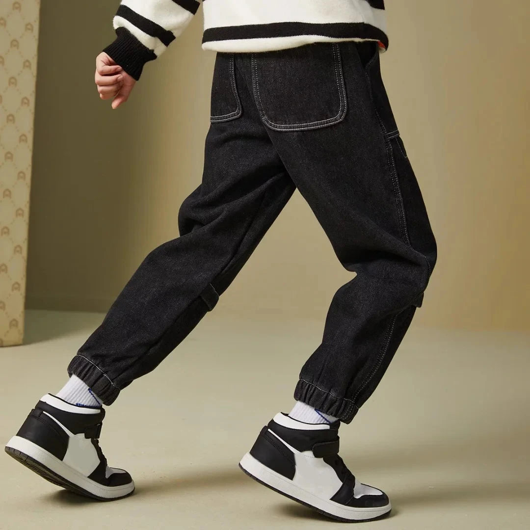 IENENS Autumn Boy's Jeans Clothes Kids Cowboy Pants Children Casual Denim Clothing Bottoms Trousers Baby Boy Casual Soft Jean