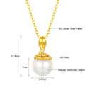 100% Pure 18K Gold Pendant Natural Freshwater Pearl Necklace Au750 Round Jewelry Suitable for Women Wedding Parties Popular Gift