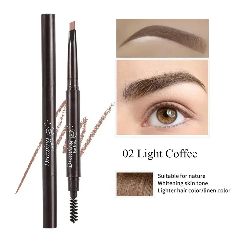 Extremely Fine Double-headed Waterproof Eyebrow Pencil - Durable and Long Lasting for Beginner Women's Makeup Eye Brow Pen