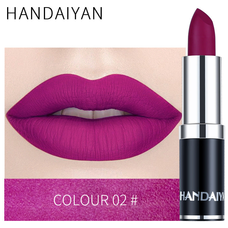 HANDAIYAN 12 Color Matte Lipstick Waterproof Moisturize Velvet Sexy Lip Gloss Popular Color Hot Selling Fashion Beauty Lipstick