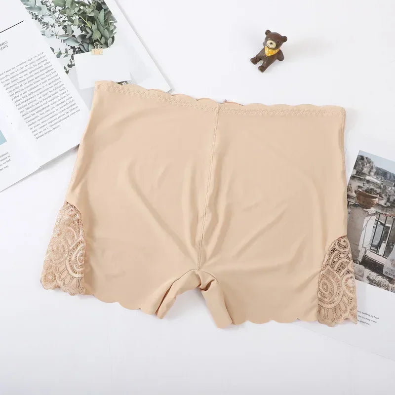 Sexy Lace Edge Safety Short Pants Soft Seamless Under Skirt Shorts Modal Ice Silk Breathable Short Tights Women Underwear
