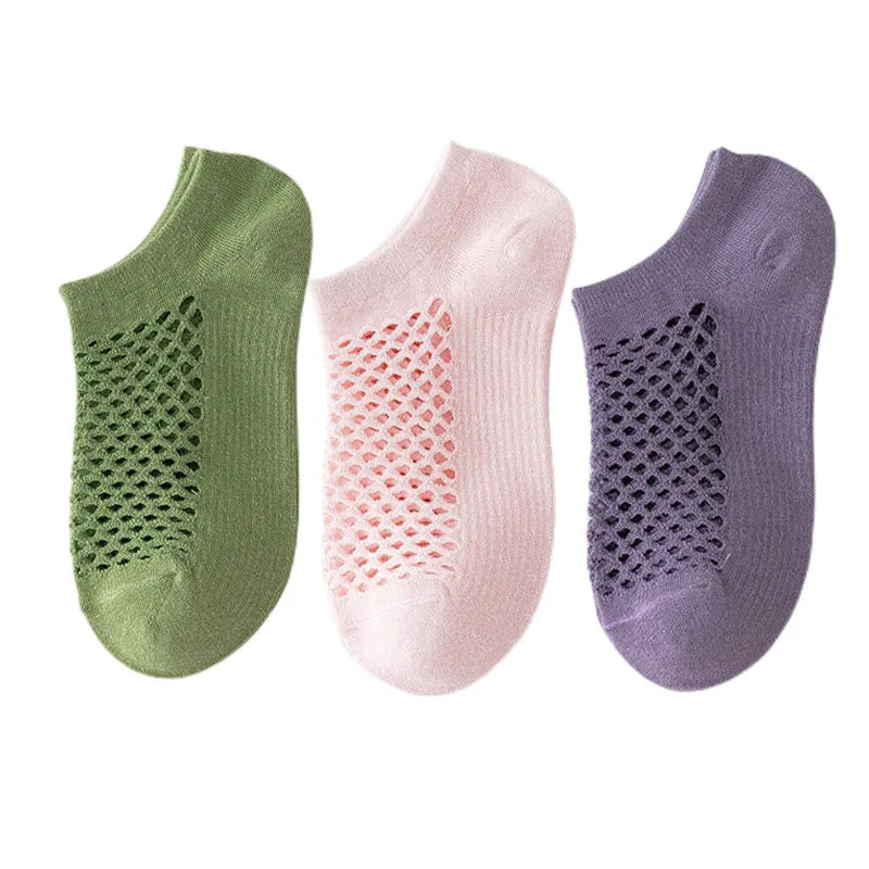 3pairs Women's Socks Breathable Fishnet Casual Ankle Sock Fashion Comfortable High Quality Summer Thin Ladies Calcetines Mujer