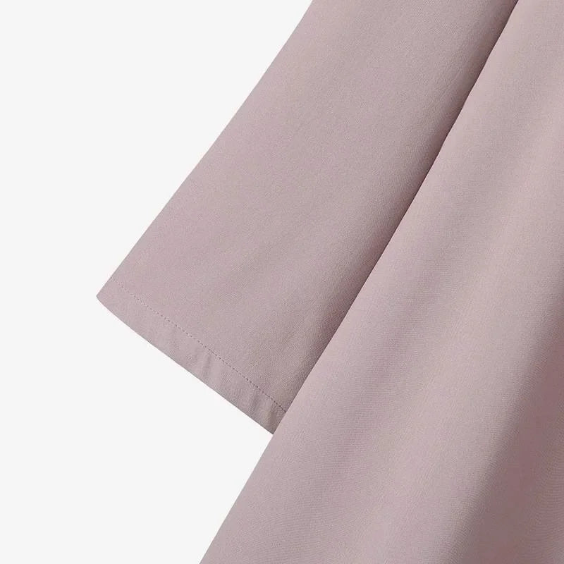 Hot Sale Of The Season Muslim Women's Fashion Casual round Neck Overhead Long Pants Midi Skirt Set Solid Color Middle East Cross