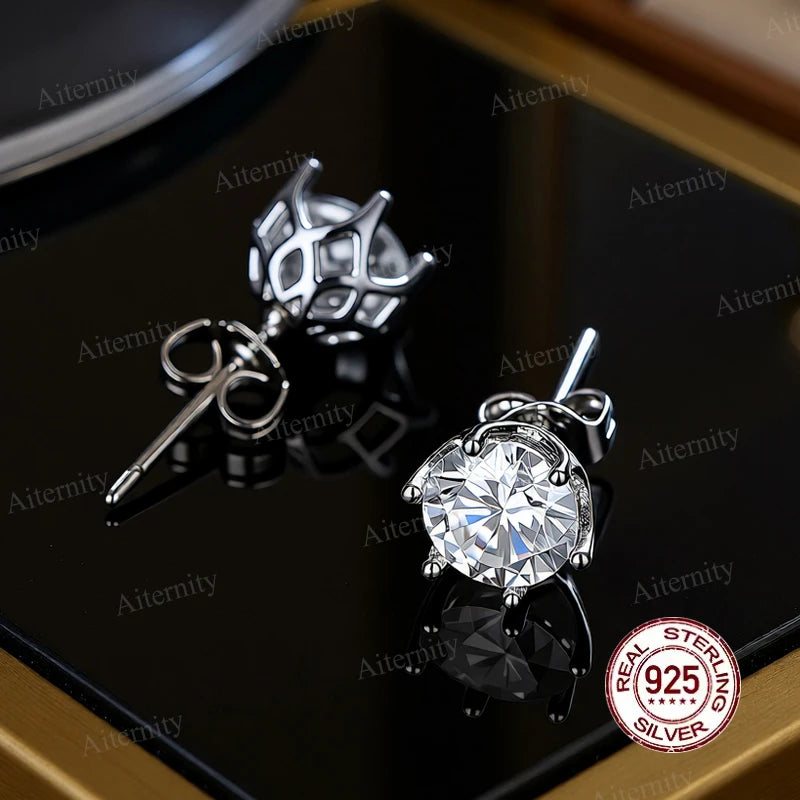 100% Earrings Moissanite for Women Pass Diamond Test Pen Ear Studs 925 Sterling Silver Fine Jewelry