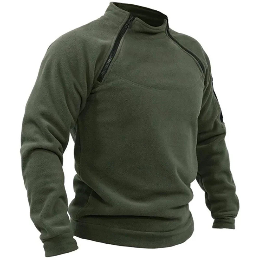 Outdoor Men's TacticalFleece Jacket Clothes Warm Zippers Pullover Men Windproof Coat Thermal Hiking Sweatshirt