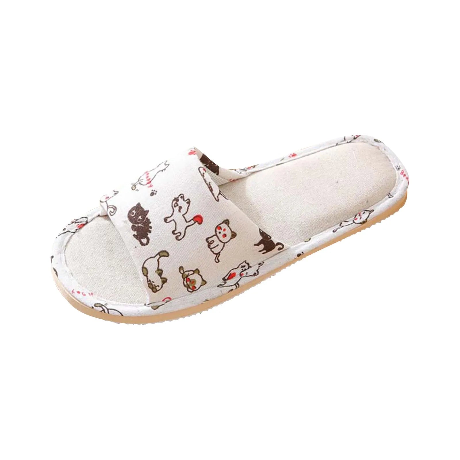 Fashion Slippers Casual Floral Women Home Indoor Comfortable Flat Shoes Bedroom Anti-slip Sandals Spring Autumn