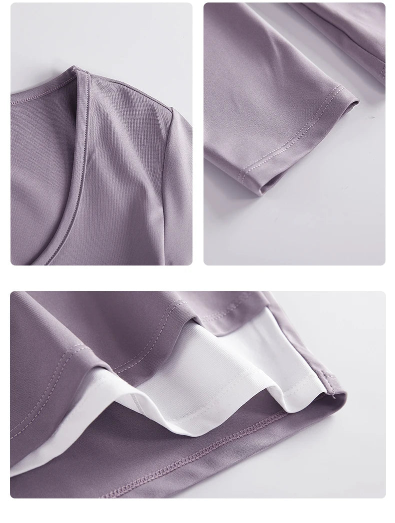 DRUR Women Yoga Set Loose Fit Gym Outfit Long Sleeve Top Pants 2 Piece Sportswear Outfit Running Jogging Suit Fitness Clothing