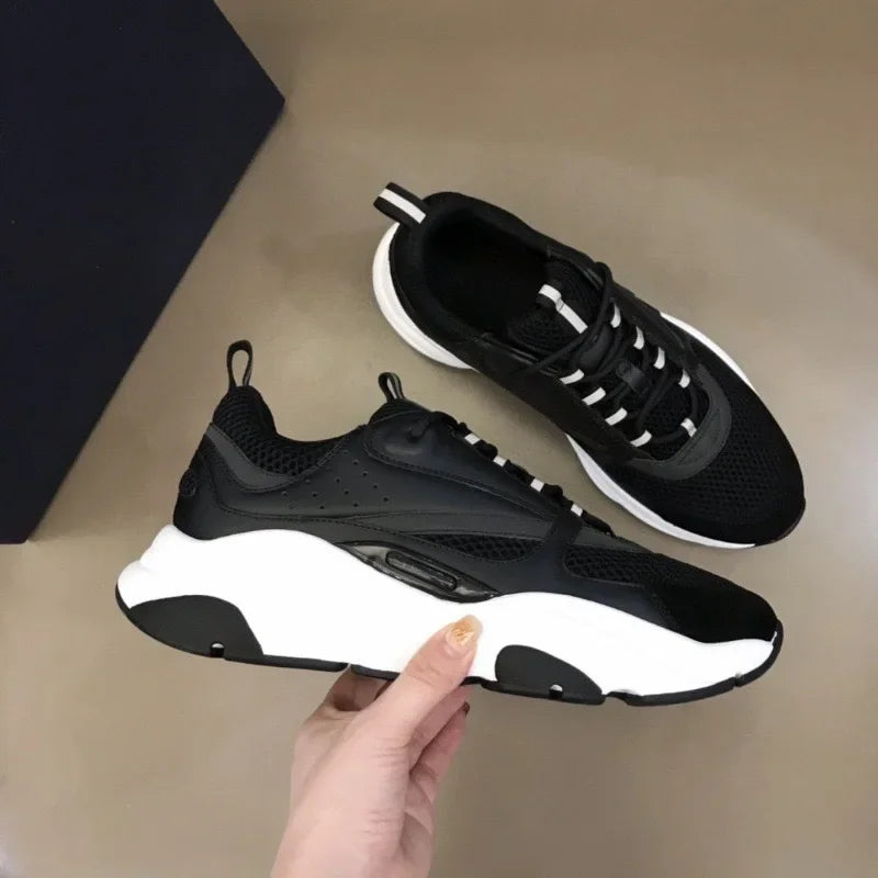 2025 new B22 sports and leisure thick soled fashionable retro breathable men's and women's height increasing casual shoes