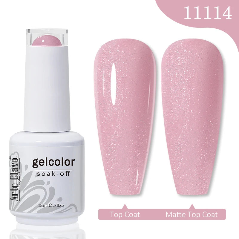 Arte Clavo 15ml Rose Red Pink Color Gel Nail Polish Autumn Winter Hot Sale Long Lasting Soak Off For Manicure Nail Art Gel