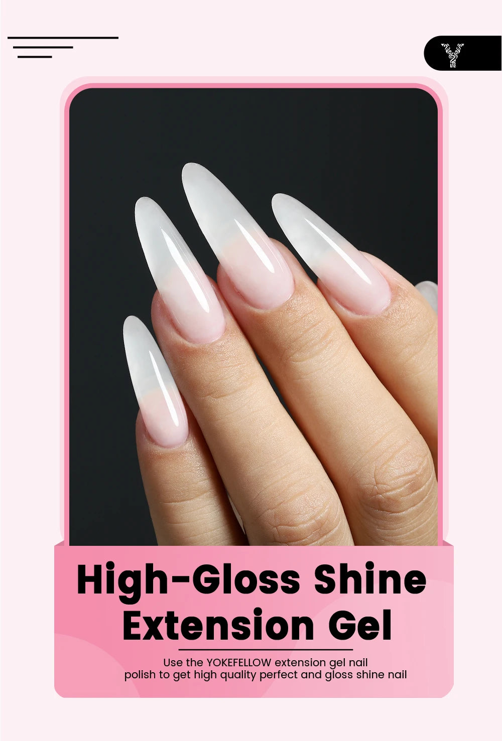 YOKEFELLOW 15g Jelly Extension Gel Nail Polish Nude Pink Clear Building Construct Extend Gel Soak Off UV LED Acrylic Gel Varnish