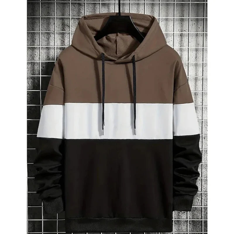 Men's Hoodies 3D Color Block Print Sweatshirts For Men Casual Fashion Simple Style Oversized Pullover Autumn and Winter Top