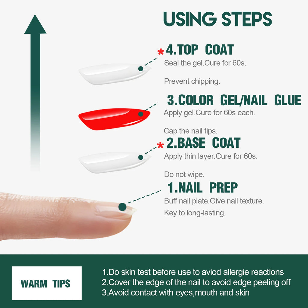 Nailpop HEMA/TPO Free Top Base Coat Gel Polish 15ml Clear Soak Off UV/LED Cured Professional Art Salon Home Use Long Lasting 1Pc