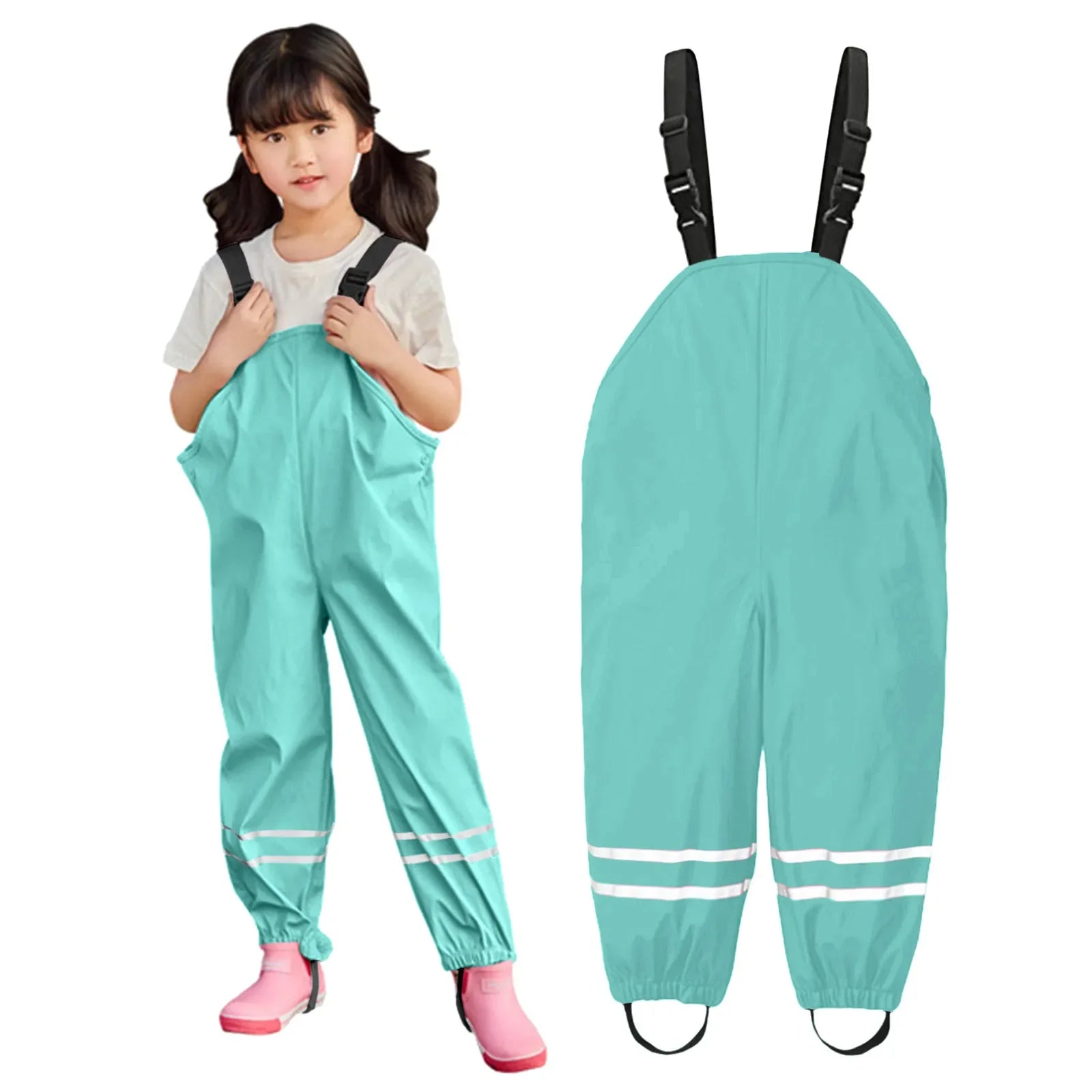 Children Waterproof Rain Pants Toddler Kids Boys Girls Rain Dungarees Windproof Waterproof Overalls Mud Jumpsuit Clothes штаны