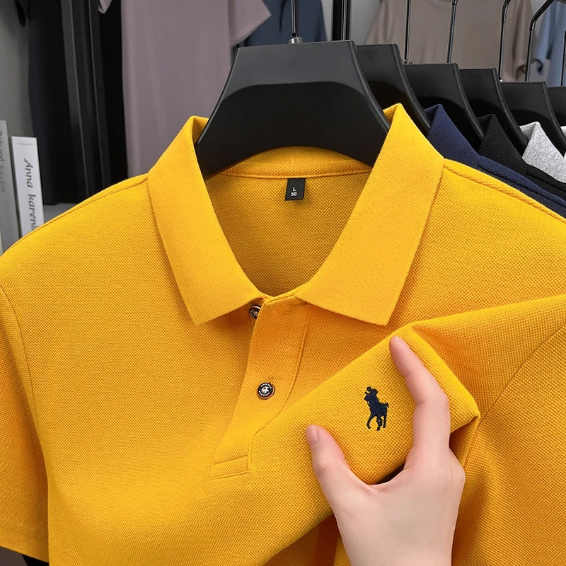 Premium Luxury Brand Men's Polo Shirt Lapel Horse Embroid Short Sleeve 100Cotton T-Shirt Business Office Golf Summer Men's Wear