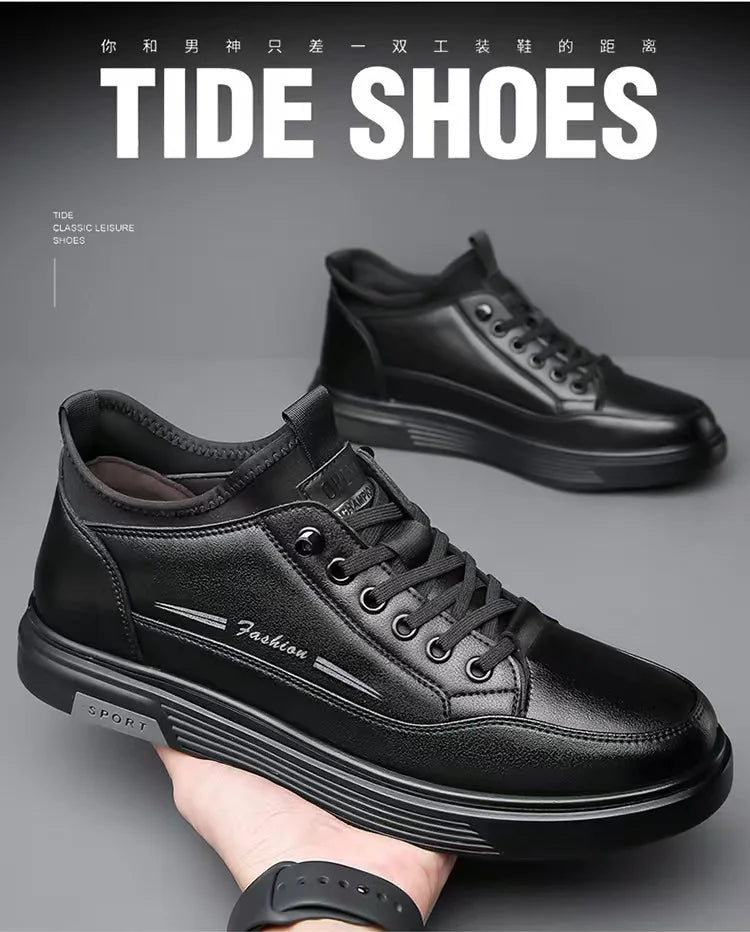 Men's Black Casual Sports Shoes 2025 High-quality Leather Shoes, Breathable Business Shoes, Soft Soled Loafers zapatos casuales