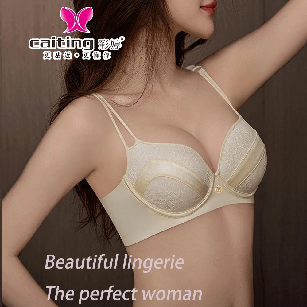 CAITING Bras Sexy Lace Massage Ladies Push Up Brassiere Floral Female lingerie Underwire Women Underwear