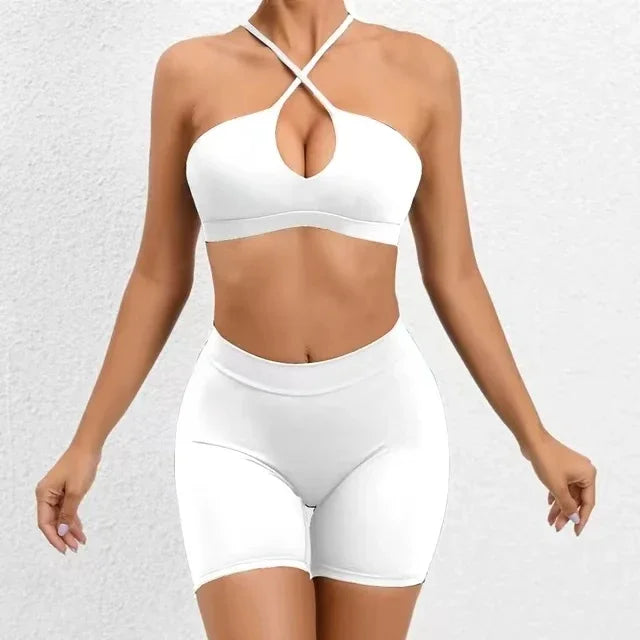 Seamless Yoga Sets Sports Fitness Hip-lifting Nude Feel Pants Cross Beauty Back Bra Suits Workout Gym Leggings Set for Women