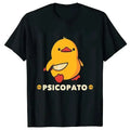 Duck with Knife Funny Clothes Aesthetic New Arrival Mens Clothes Tee Shirt Graphic T-Shirts Men Tshirt for Men Ropa Hombre 70413