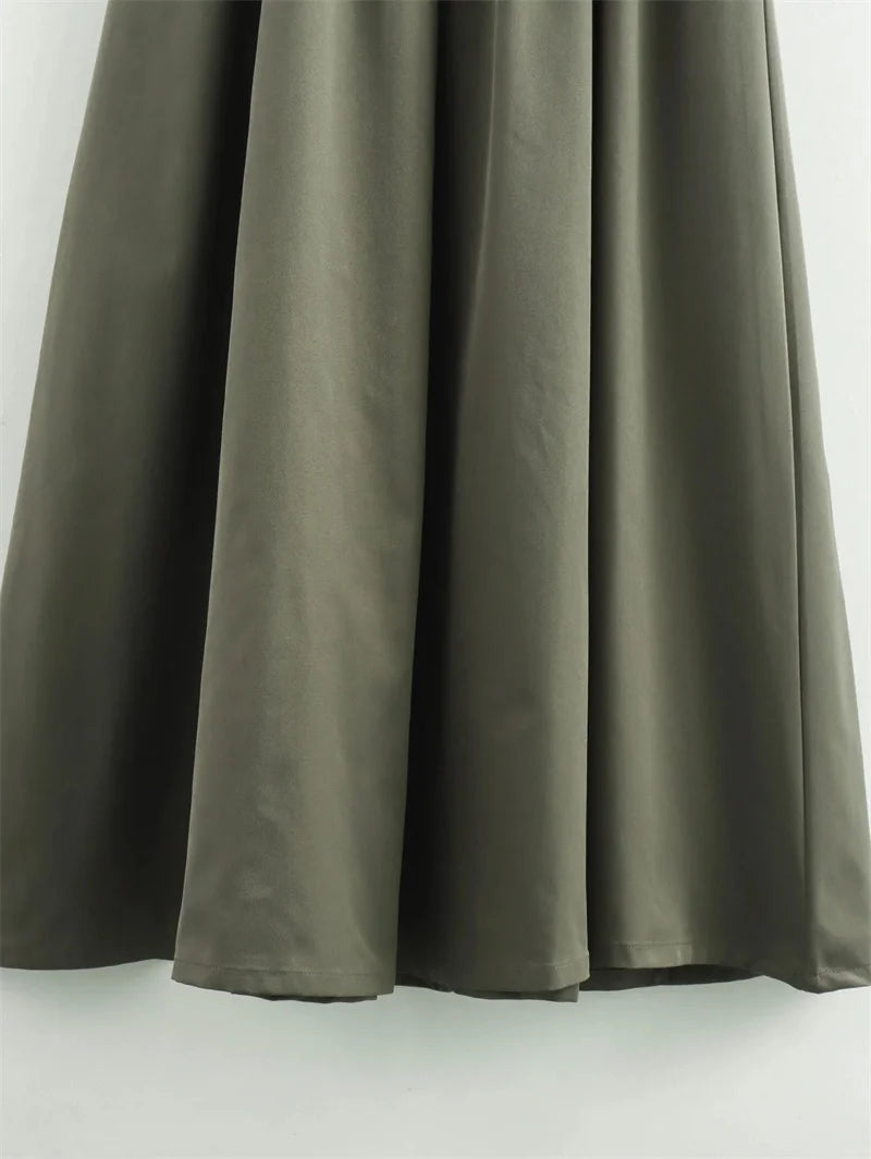 MUJER Zipper Long Dress Woman Pleated Sleeveless Bodycon Dress Summer Elegant Party Dresses For Women 2025 New Midi Dresses