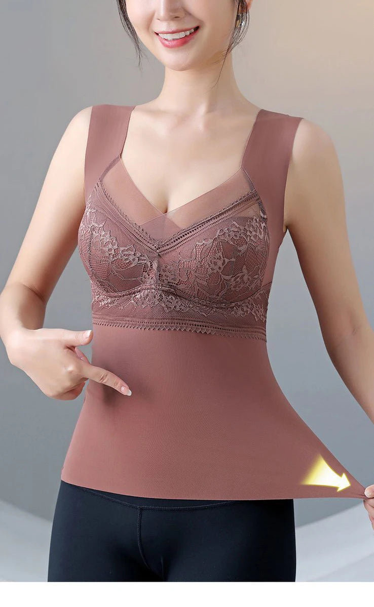 Women Velvet Padded Vest Winter Plus Size Thermo Camisole Lingerie Warm Clothing Top Inner Wear Autumn Thermal Shirt Undershirt