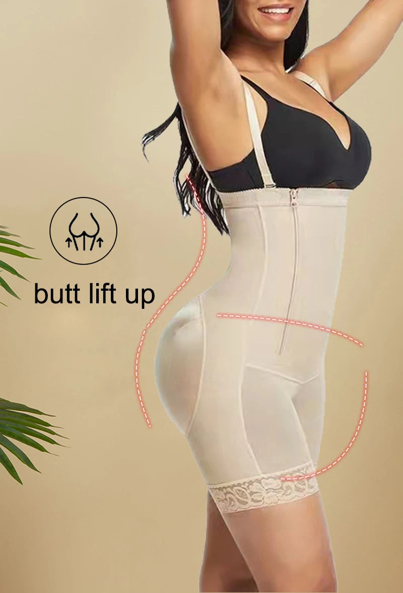 AfruliA High Compression Bodysuits Shapewear Fajas Colombianas Corrective Girdles Tummy Control Panties BBL Slimming Body Shaper