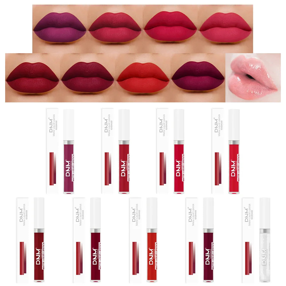 DNM 19 Colors Matte Lip Gloss Waterproof Long-lasting Non-fading Lip Glaze Multi-color Non-stick Cup Lipstick Lipgloss