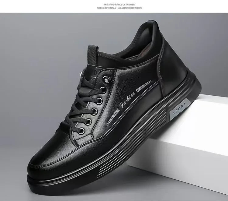 Men's Black Casual Sports Shoes 2025 High-quality Leather Shoes, Breathable Business Shoes, Soft Soled Loafers zapatos casuales