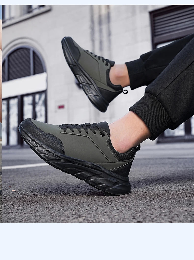 Autumn Men Sneakers Thick Soled Casual Shoes Men Cushioning Sports Shoes Outdoor Waterproof Walking Shoes Plus Size 39-48