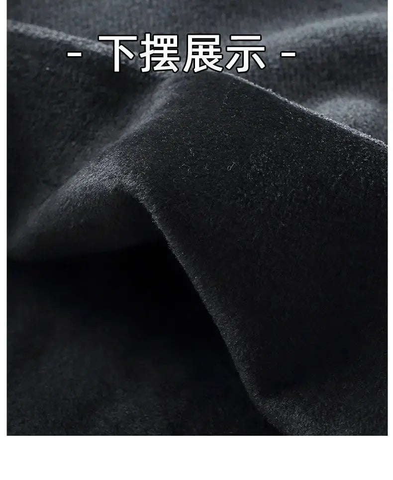 Men's Sweatercoat Autumn Winter O-Neck Knit Letter Plush Fleece Lined Warm Wool Pullover Sweater Men Bottoming Pullovers Jumper